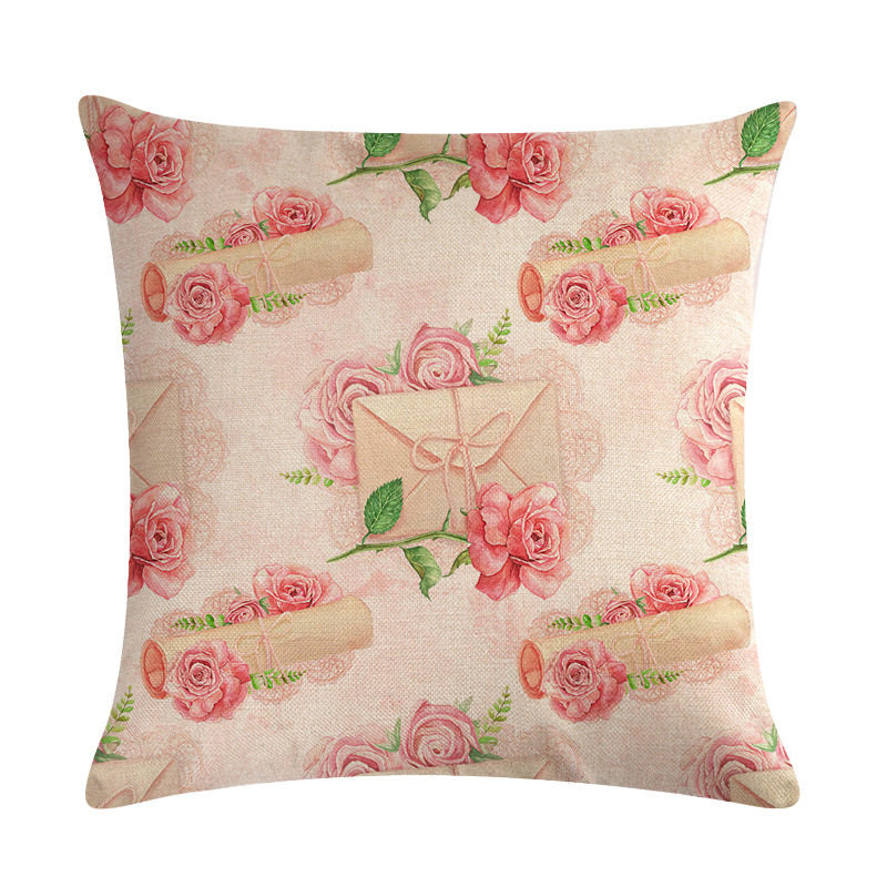 Floral Cushion Cover Cotton Linen Pillowcase