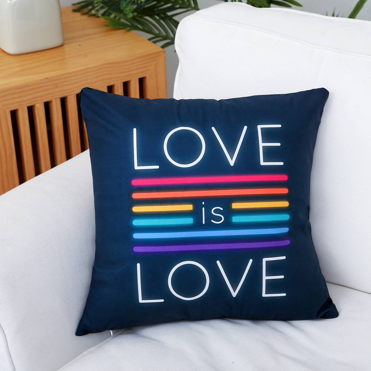 Rainbow love sofa pillowcase