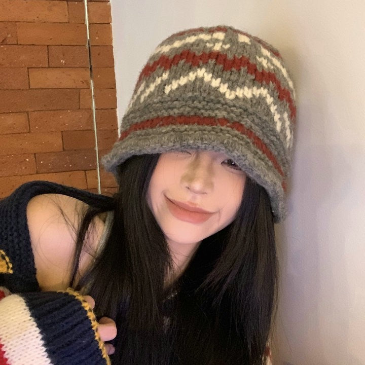 Knitted Pattern Hand-woven Woolen Cap