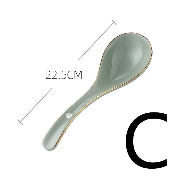 طقم أدوات مائدة كبير من السيراميك مع وعاء أرز فاخر وخفيف الوزن للاستخدام المنزلي