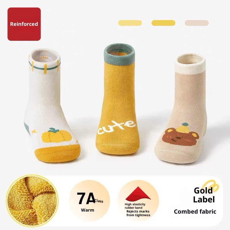 Baby Socks Cartoon Giraffe Winter Thicken Thermal Cute