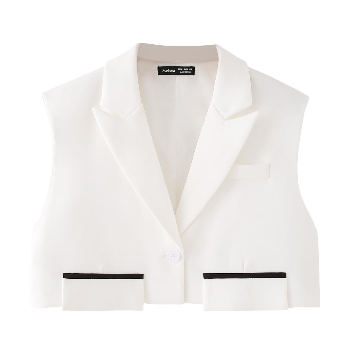 Fashion Vest Lapel Blouse And Pants Women