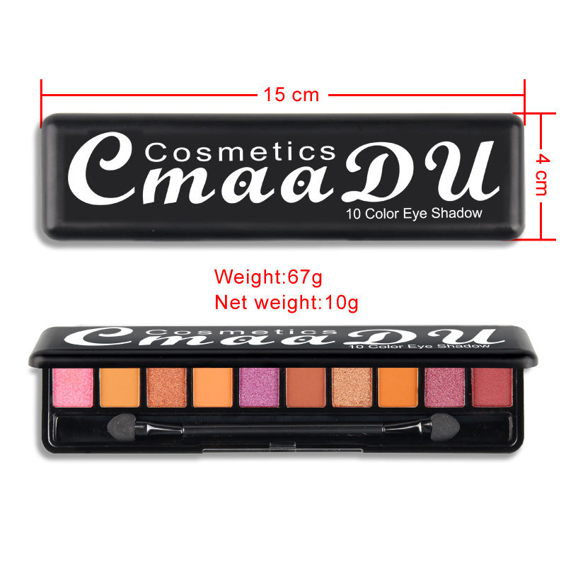 Creative 10 Color Matte Pearlescent Eyeshadow Palette