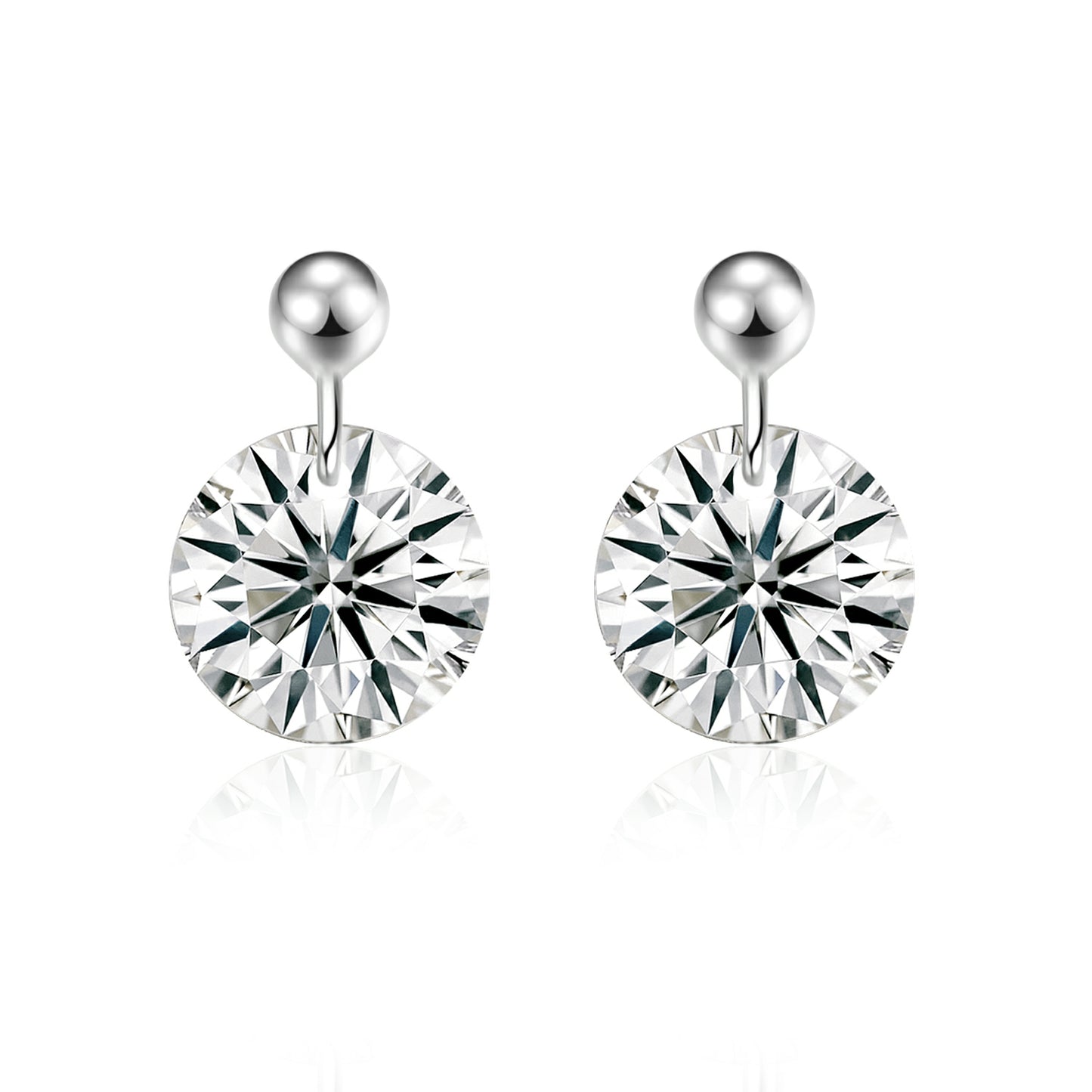 Top-quality Moissanite Luxury And Fashionable Light Luxury Jewelry Silver Stud Earrings S925 Silver Plated Platinum
