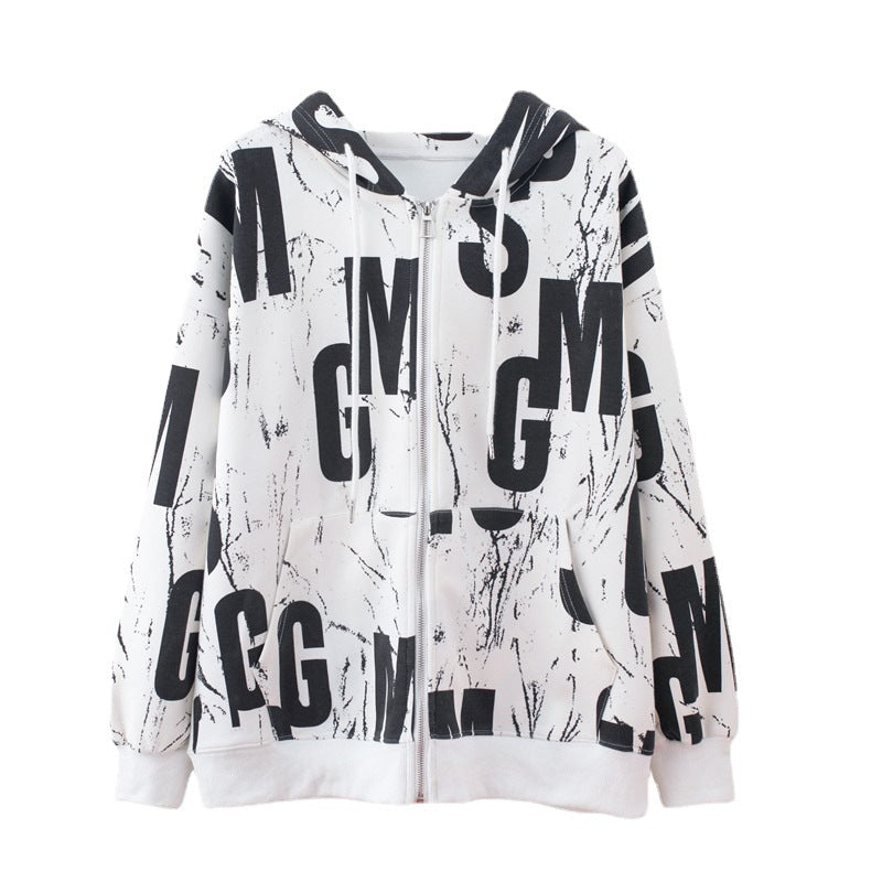European And American Letters Loose Cardigan Coat Women