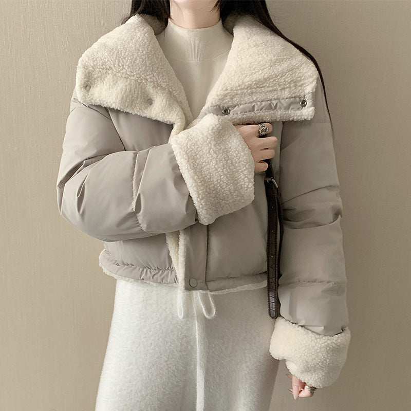 Female Lamb Wool Cotton Baggy Coat