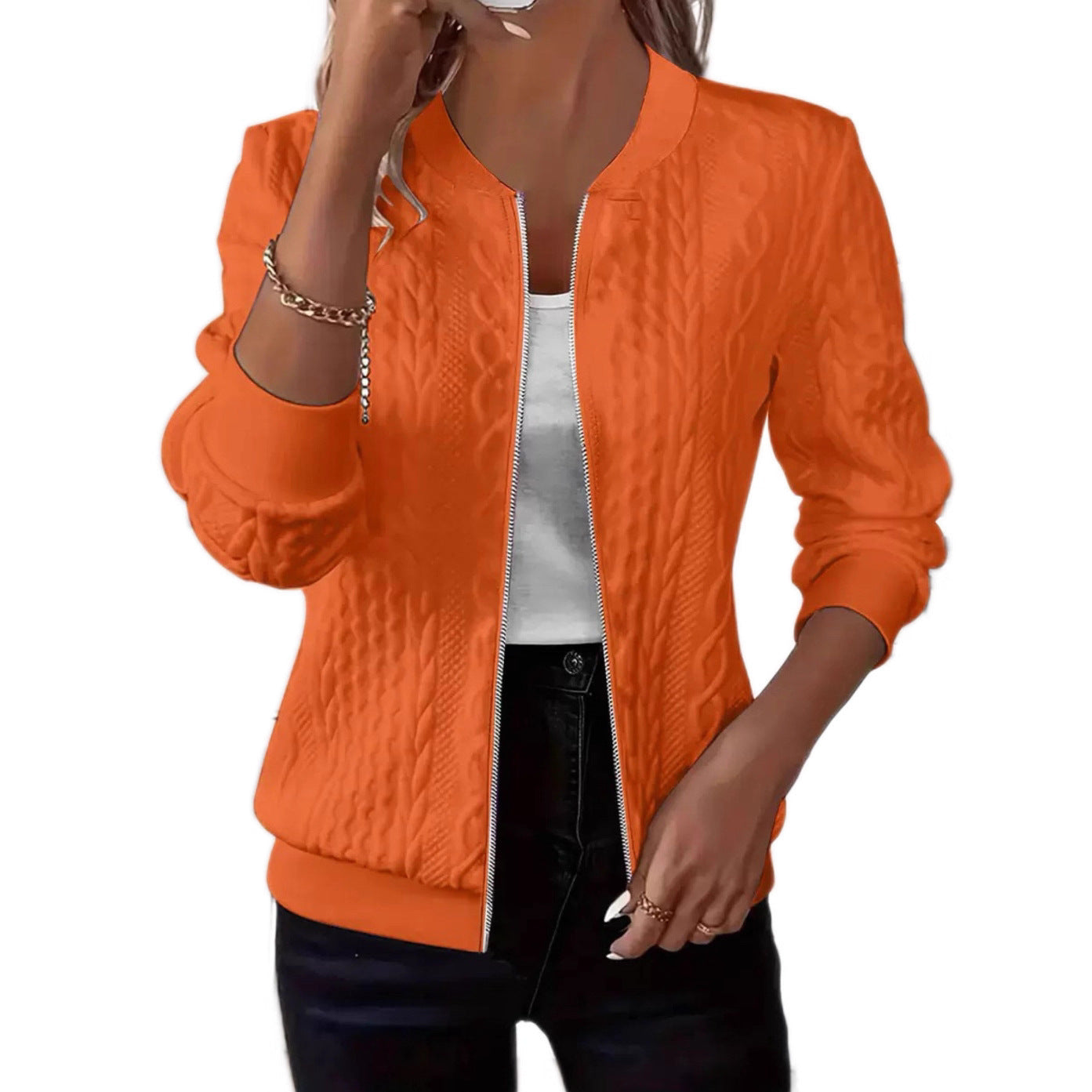 Cardigan Zipper Jacket Coat Women's Clothing Knitted Baseball Jersey Jacket