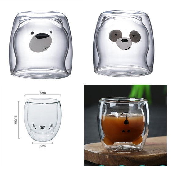 3D Double Layer Lovely Panda Cup Skull Wine Cup