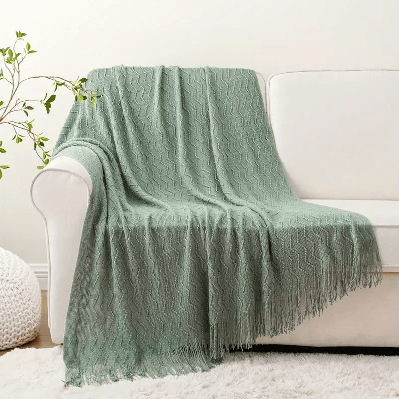Modern Minimalist Square Solid Color Sofa Blanket For The Living Room