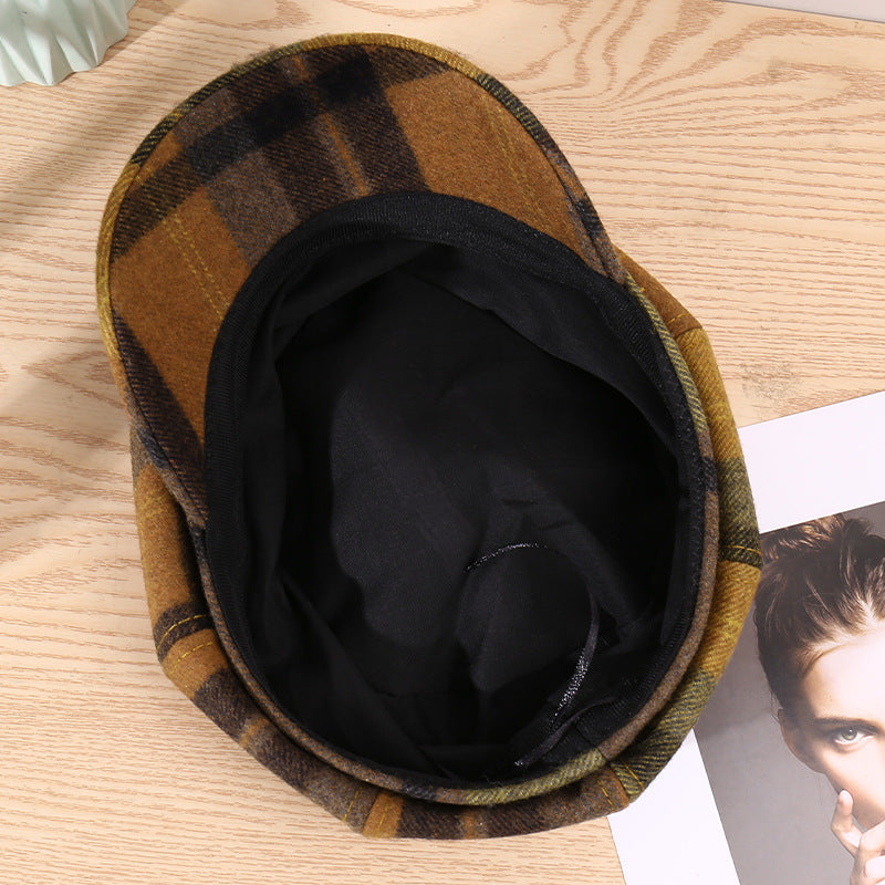 Fashion New Woolen Octagonal Hat Women