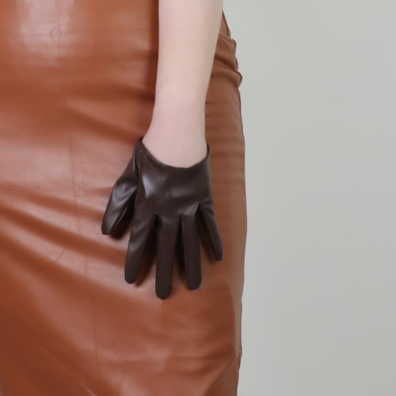 Women's Fashion PU Matte Long Leather Gloves