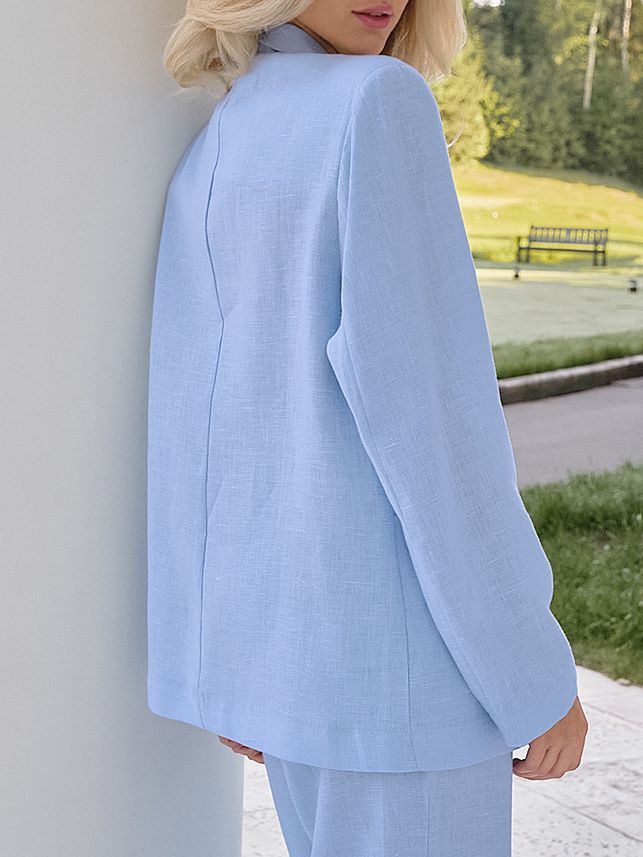 High Waisted Straight Leg Pants Two-piece Set For Women