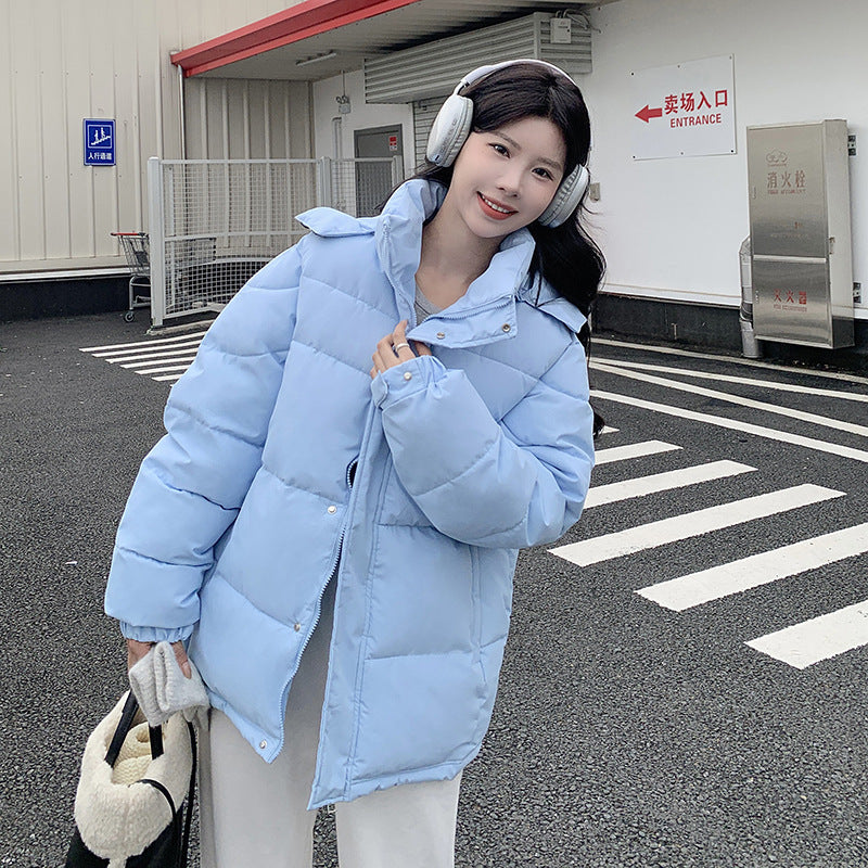 Short Cotton Jacket Women's Warm Hooded Windproof Cotton-padded Jacket