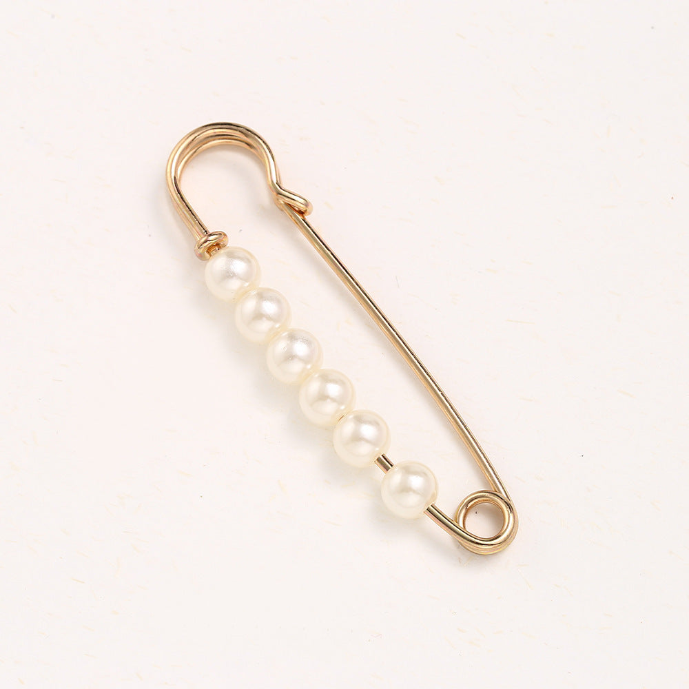 Cross-border Pearl Waist Of Trousers Pin Fixed Clothes Skirt Brooch Belt Buckle
