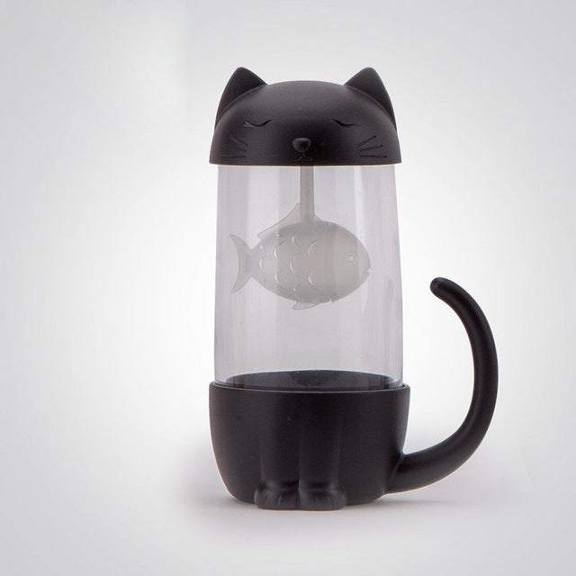 Cute Office Cat Tea Separate Water Cup