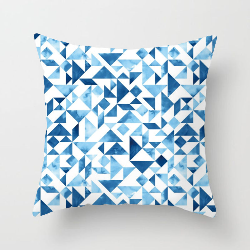 New Living Room Abstract Blue Printing Pillow