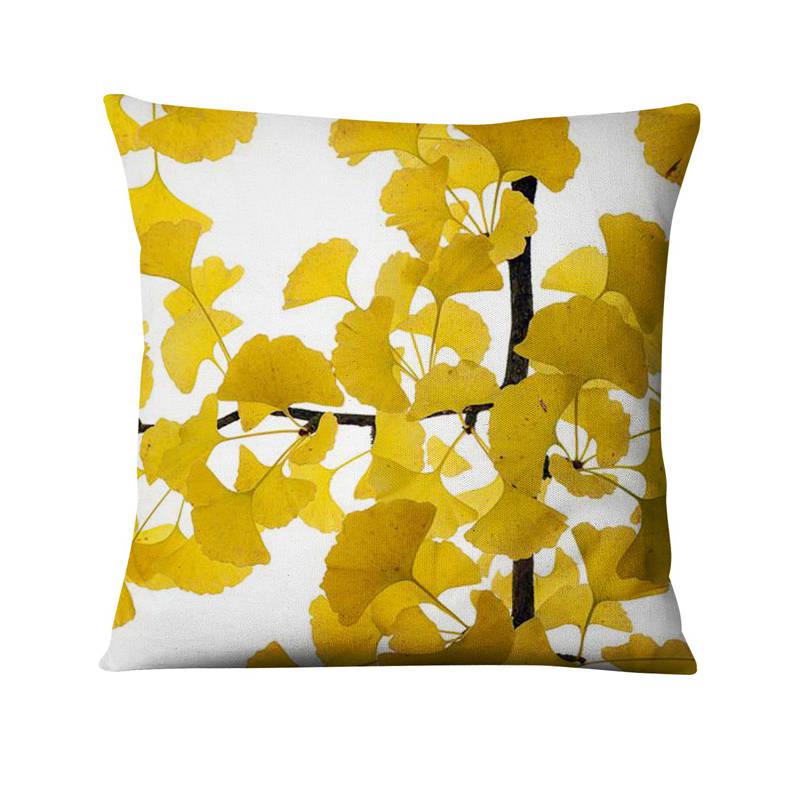 Floral Digital Print Pillowcase Green Plant Cushion Cover