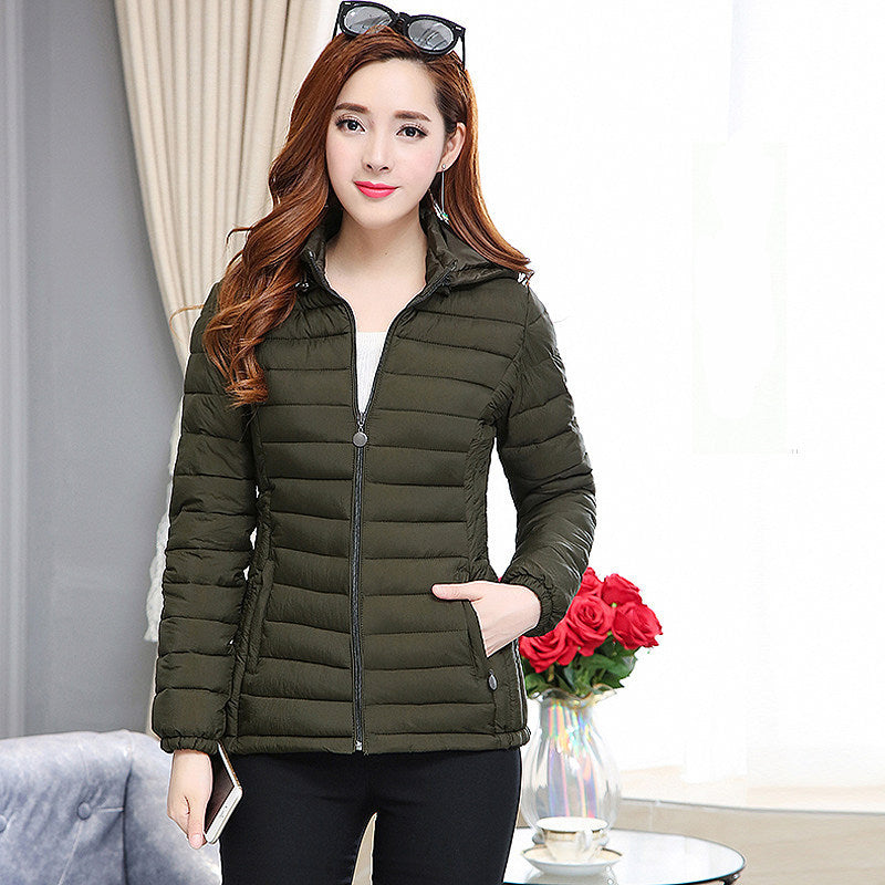 Women's Short Middle-aged And Elderly Padded Down Jacket Large Size Slim Fit