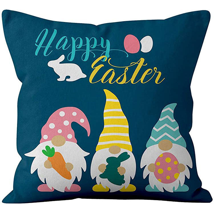 Living Room Sofa Bed Easter Linen Throw Pillowcase
