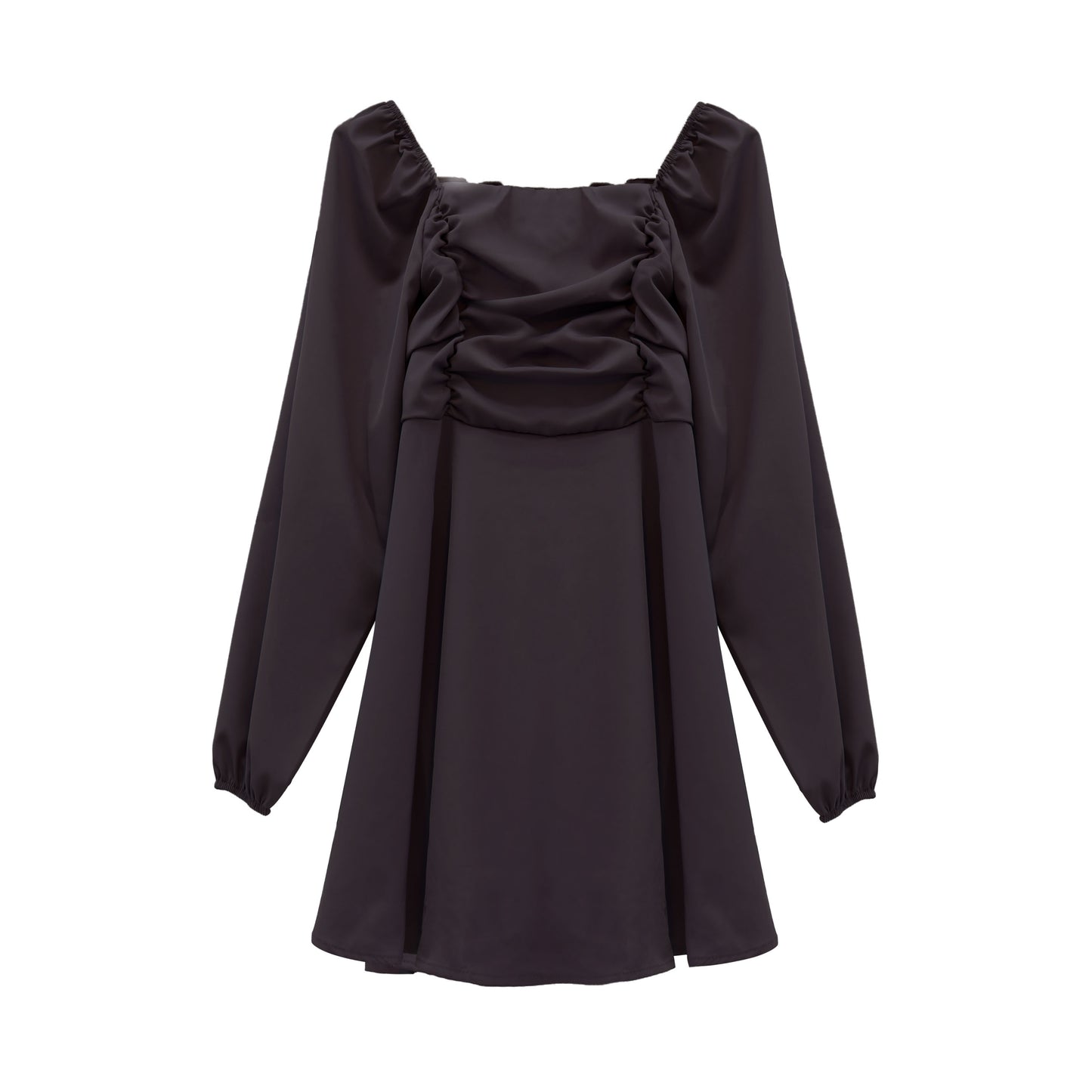 French retro pleated waist dress