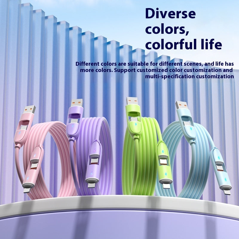 Four-in-one Silicone Fast Charge Data Cable