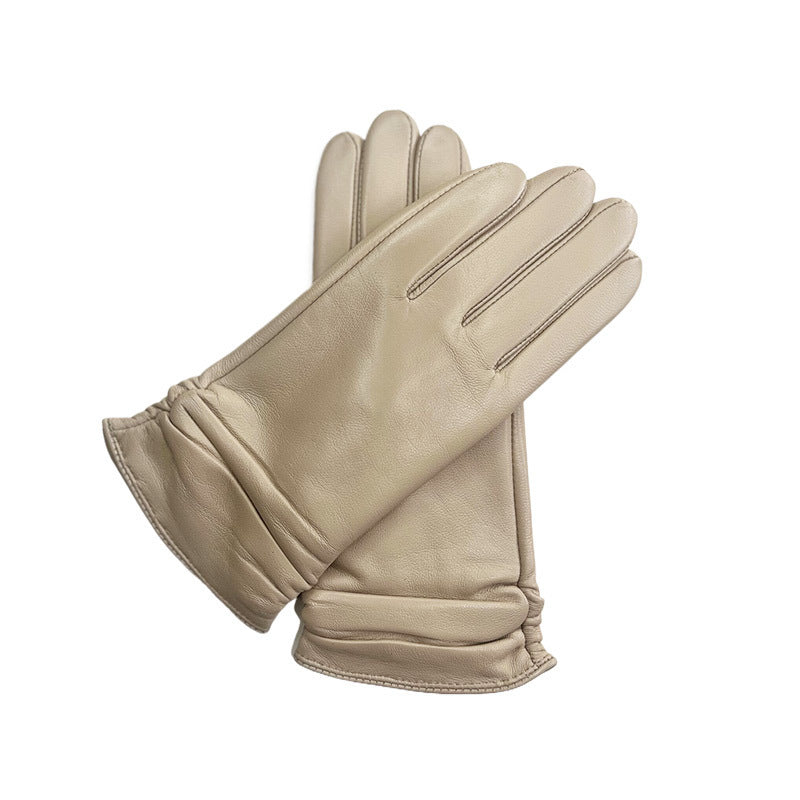 Women's Color Sheepskin Gloves Touch Screen