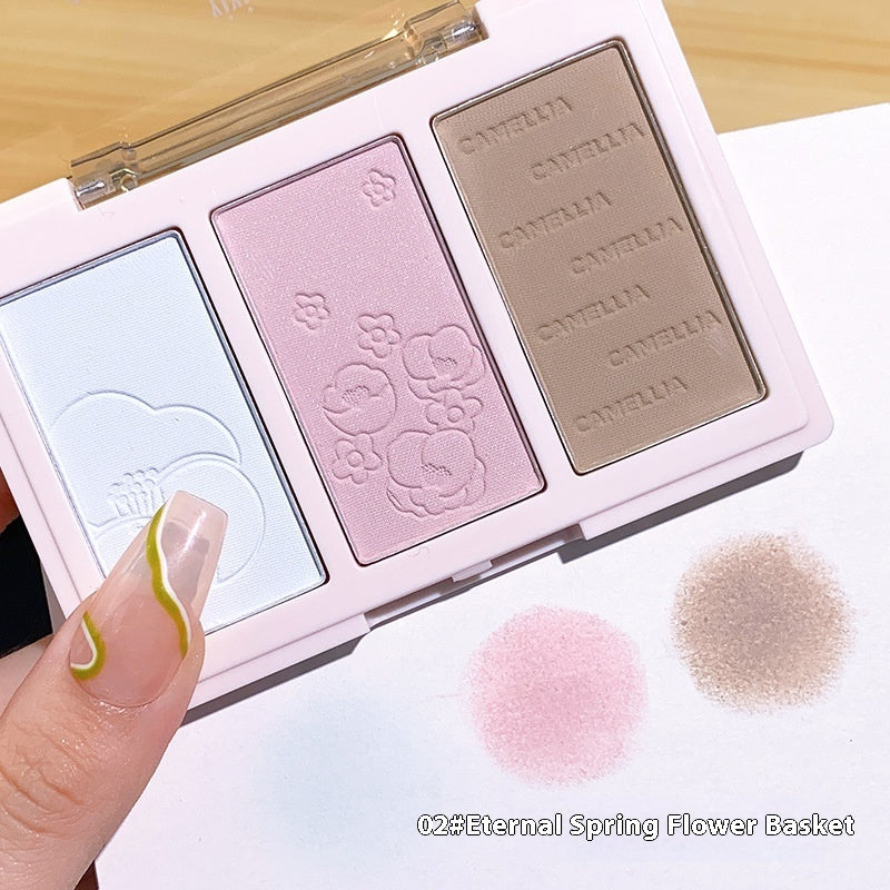 Three-color Shading Powder Plate In Tea