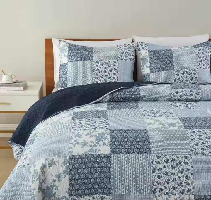 Water Washable Quilt Pure Cotton Bed Cover Brushed Three-piece Set