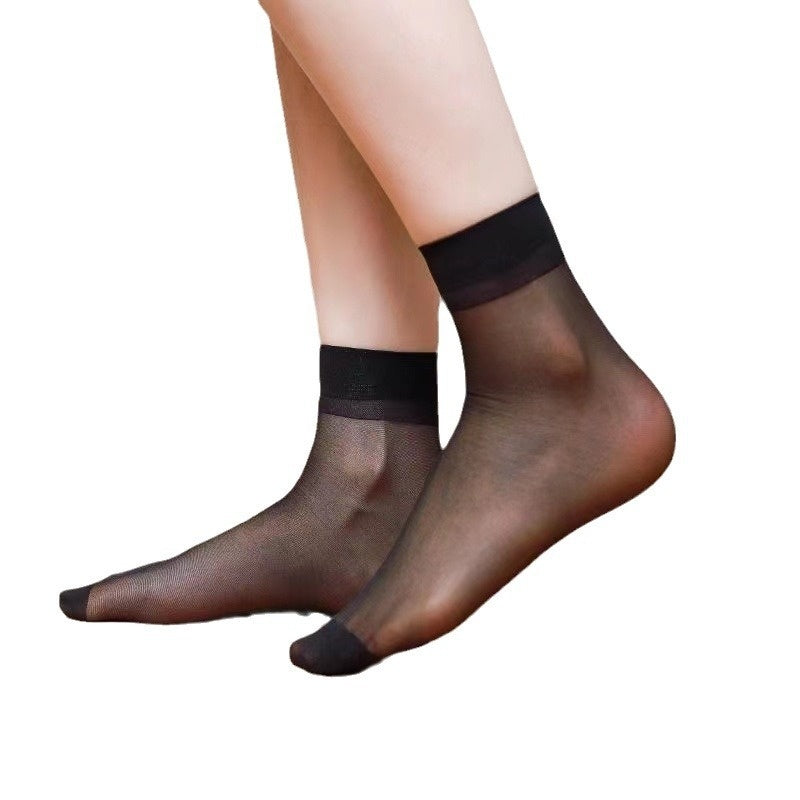 Thin Spring And Summer Anti-hook Crystal Socks Ultra-thin Wear-resistant Durable Meat