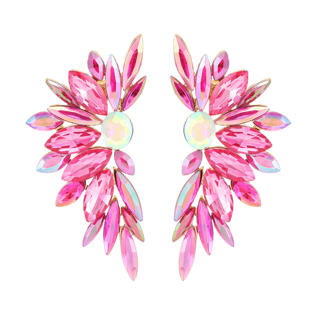 Fashionable Rhinestone Alloy Large Earrings