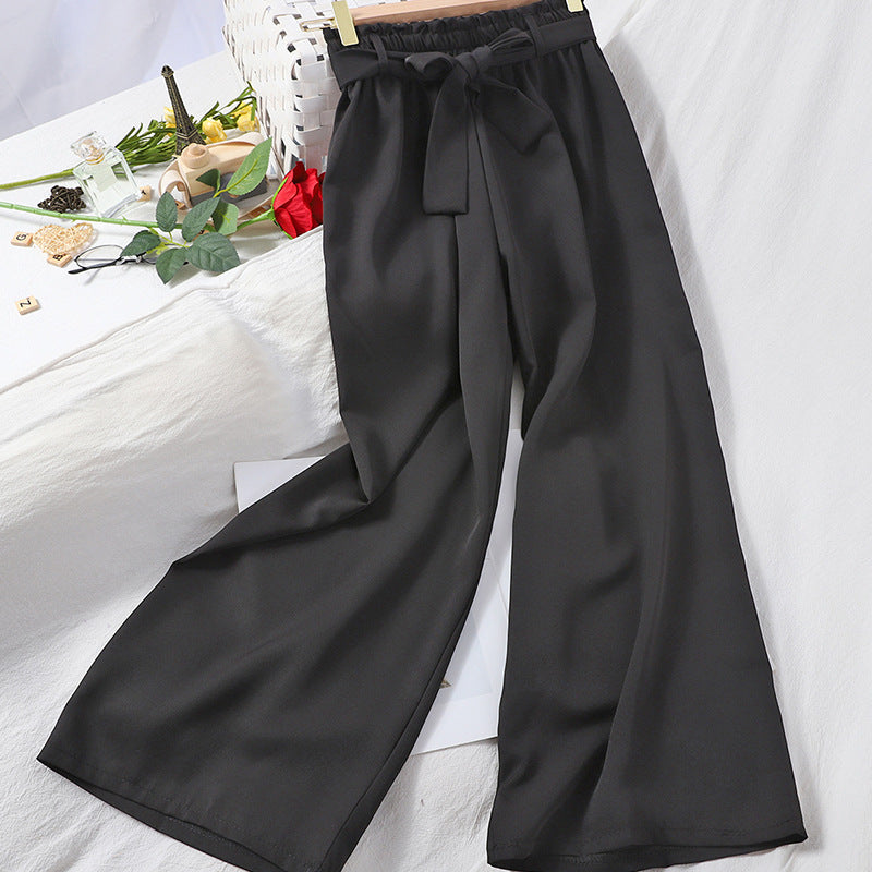 Fashion Banding Bud Elastic Waist Solid Color Casual Pants