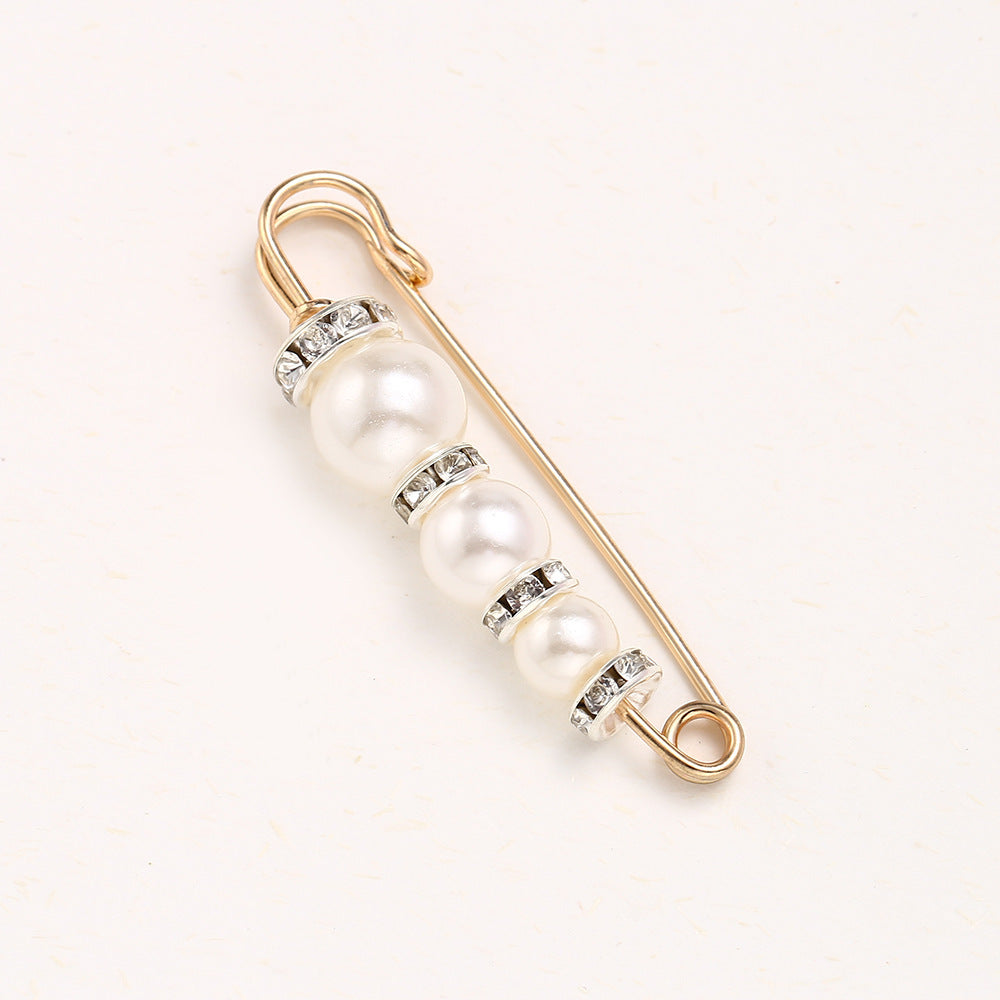 Cross-border Pearl Waist Of Trousers Pin Fixed Clothes Skirt Brooch Belt Buckle