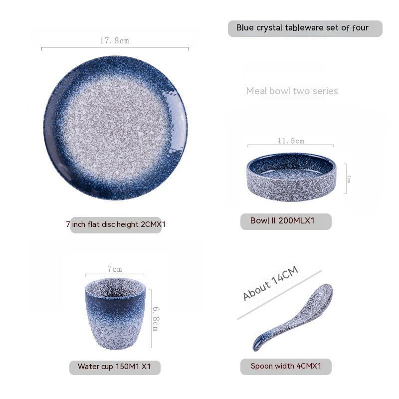 Japanese-style Hotel Table Display Tableware Four-piece Bowl And Dish Set Single Restaurant Restaurant Hot Pot Restaurant Commercial Logo