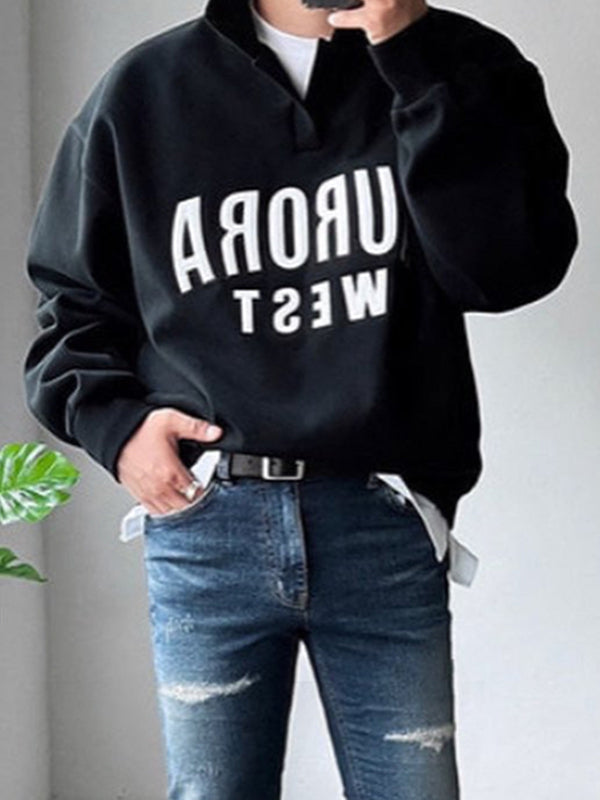 Men's Spring Lapel Hoodie Korean-style Loose-fit