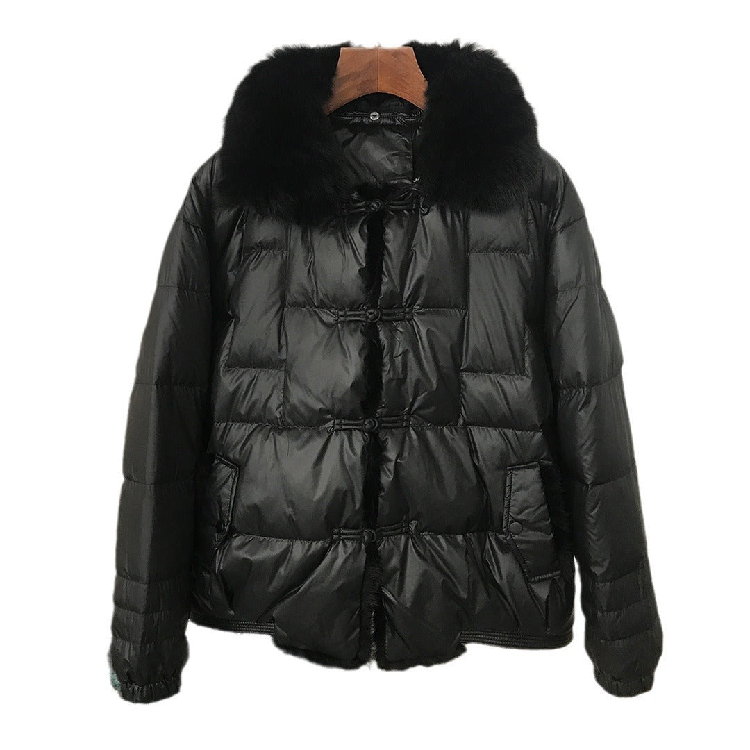 Down Jacket Short Loose Fashion Retro Patchwork Coat