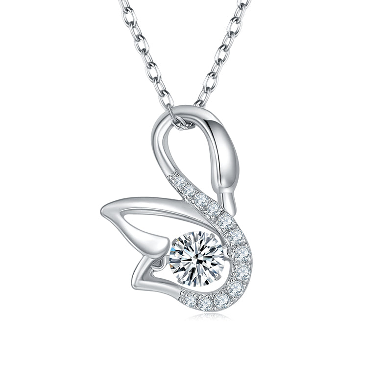 Set With Top-quality Moissanite, This Luxurious And Fashionable Light Luxury Trend Jewelry Necklace Pendant Is Made Of S925 Silver Electroplated With Platinum
