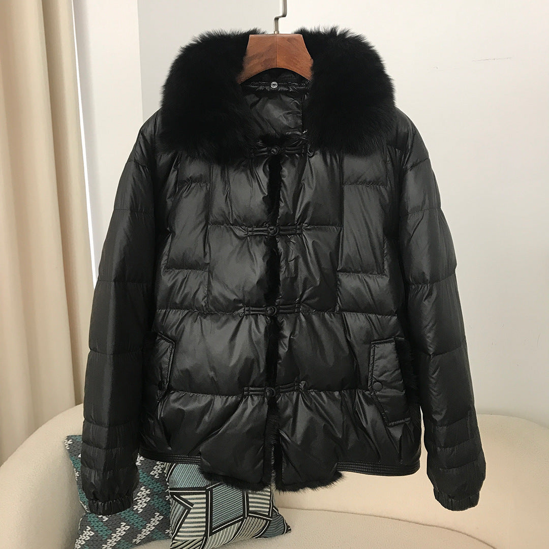 Down Jacket Short Loose Fashion Retro Patchwork Coat