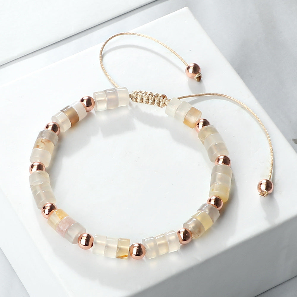 Colorful Agate Stone Beaded High-grade Bohemian Adjustable Bracelet