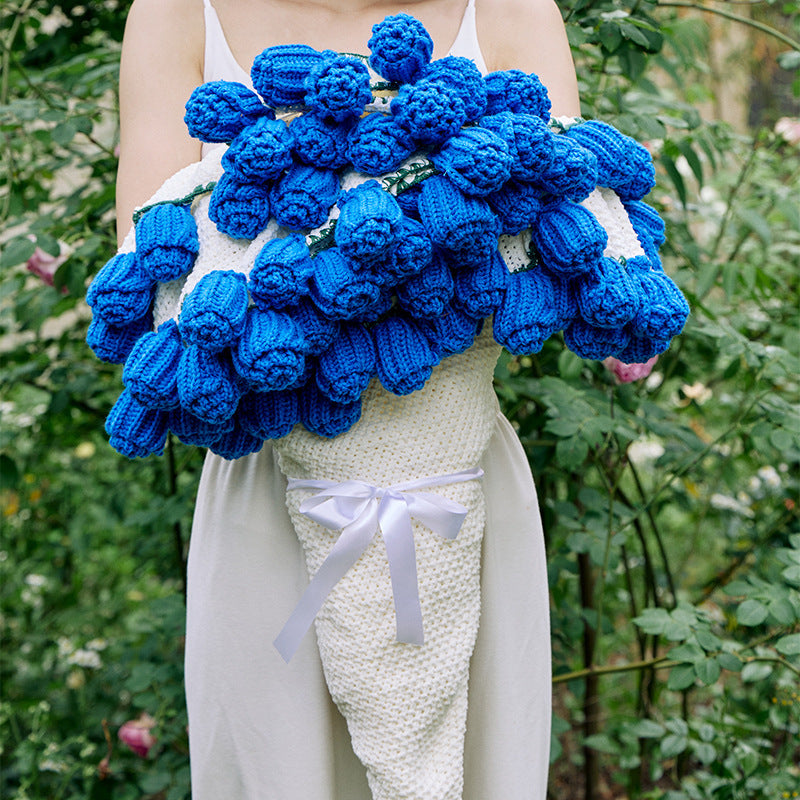Hand Rose Blanket Into Bouquet Blanket Knitted Shawl