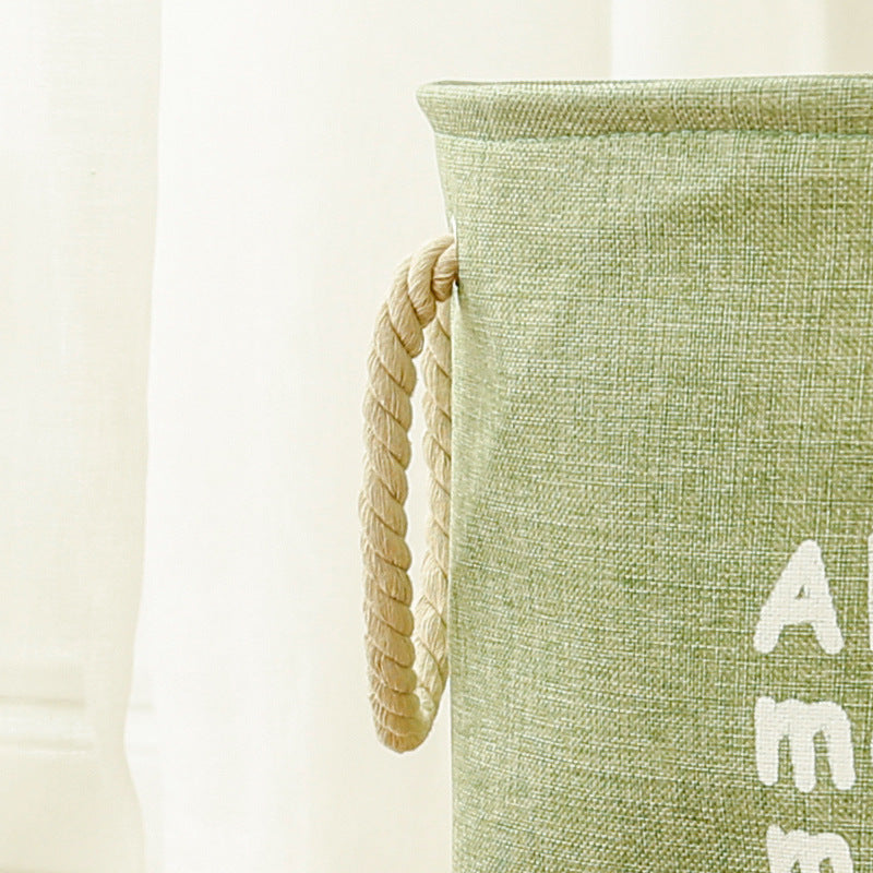 Cotton And Linen Folding Storage Laundry Basket
