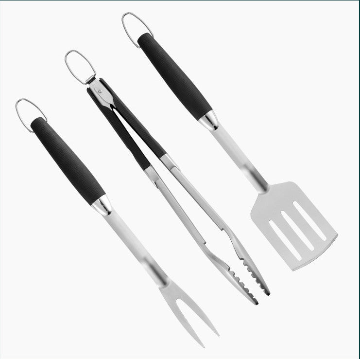 Plastic Handle Stainless Steel Combination Barbecue Fork Shovel Clamp