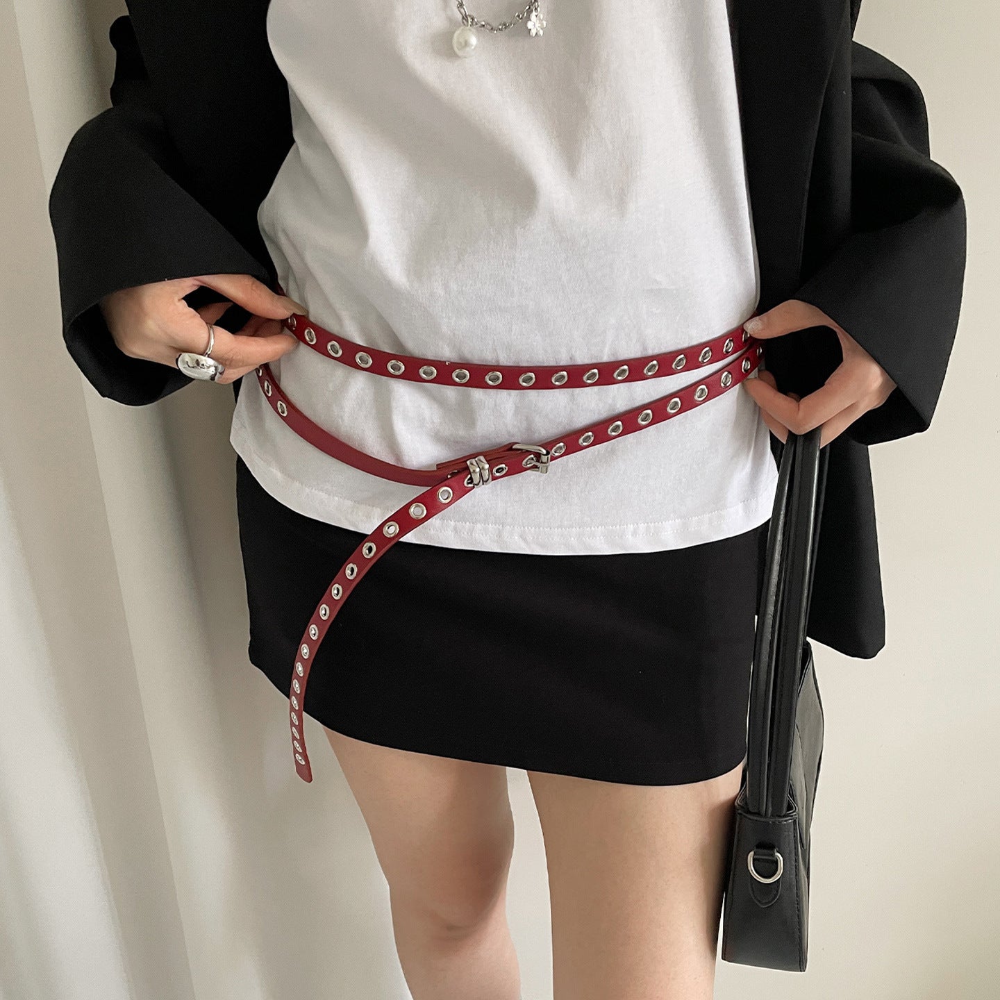 Double Layer Pin Buckle Accessories Leather Belt