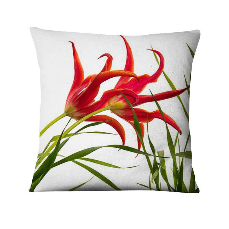 Floral Digital Print Pillowcase Green Plant Cushion Cover