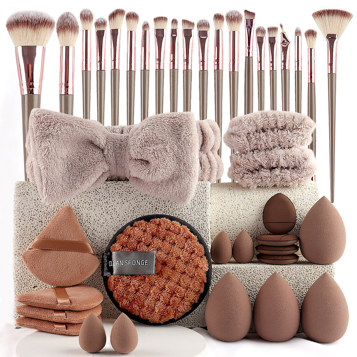 40pcs Beauty Tools Major Combination Suit Face Wash Makeup Full Set