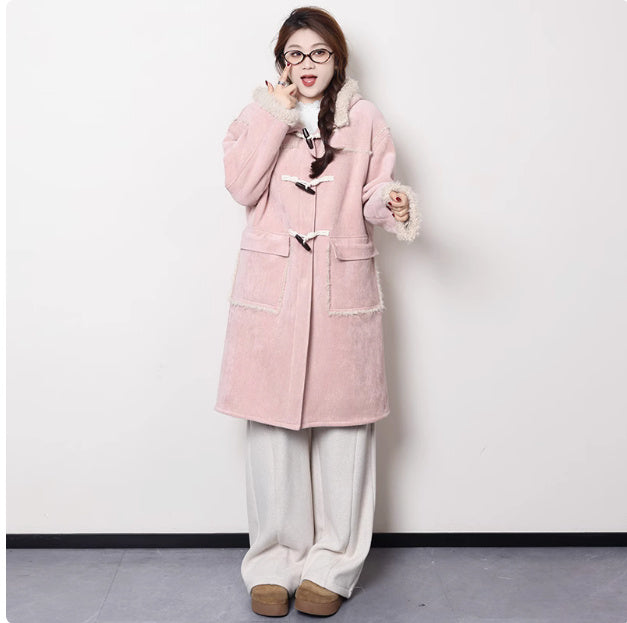 Maillard Short And Long Suede Faux Fur Plush Coat