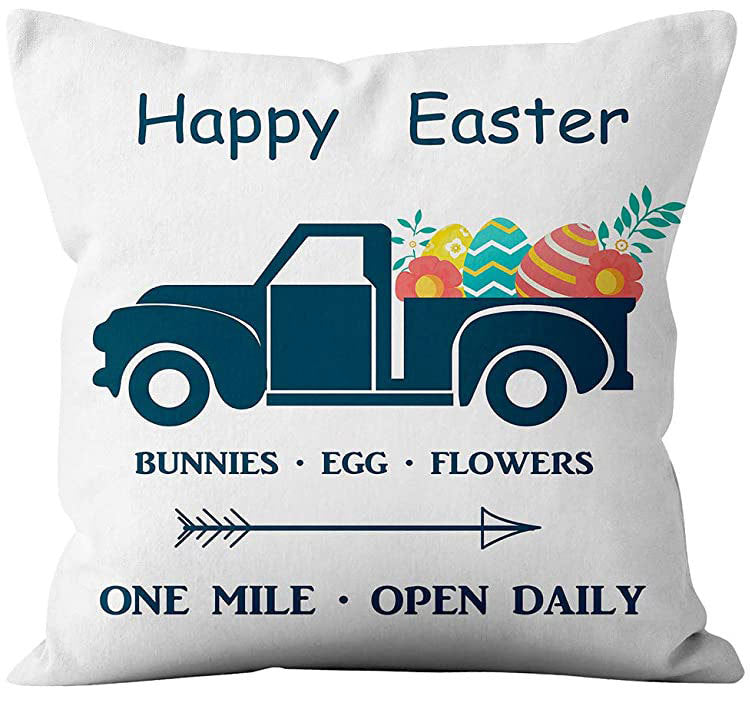 Living Room Sofa Bed Easter Linen Throw Pillowcase