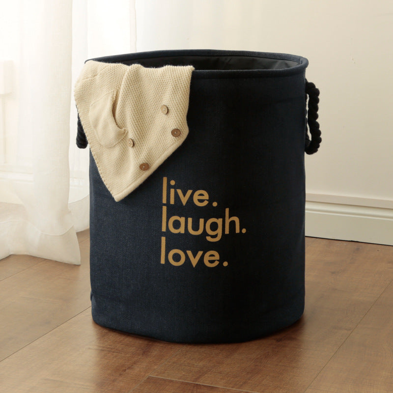 Cotton And Linen Folding Storage Laundry Basket
