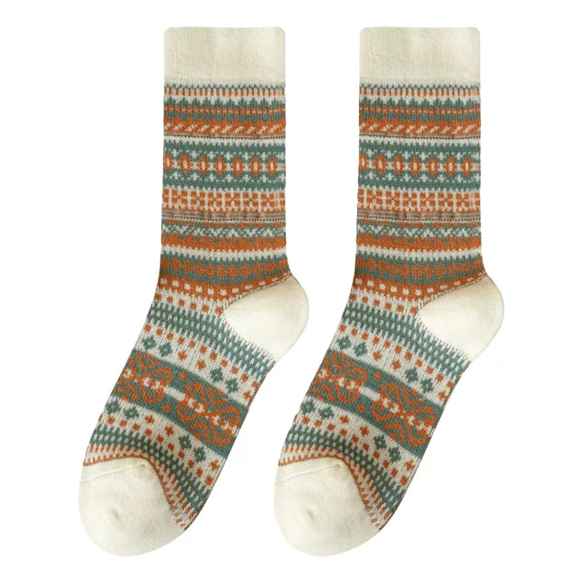 Women's Bunching Retro Mid-calf Socks Ethnic Style