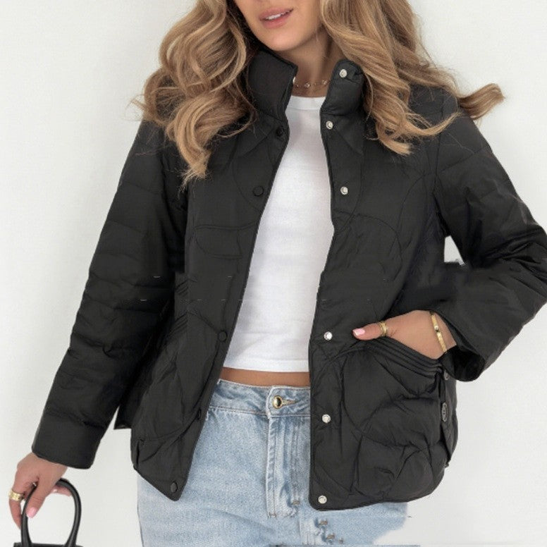 Lightweight Retro Stand-up Collar Thermal Cotton-padded Jacket