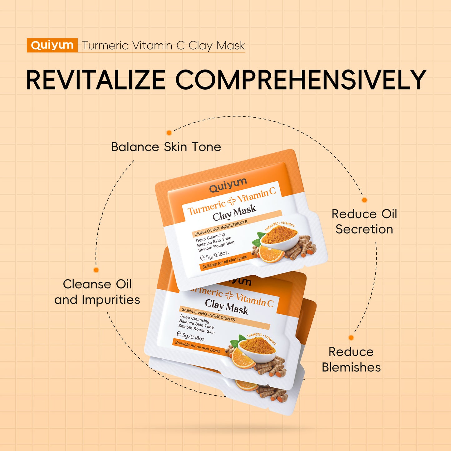 Facial Mask English Turmeric Vitamin C Hydrating Moisturizing Cleaning